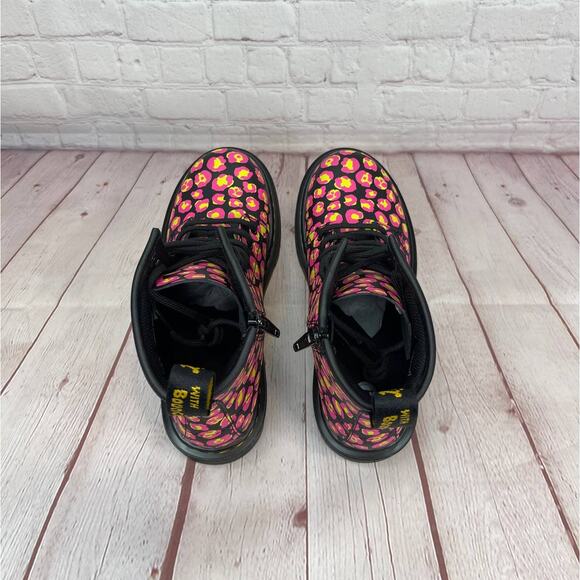 Dr.Martens 1460 Pink Leopard Hydro Leather Lace Up Boots Girls Youth Size 3 - Picture 8 of 11